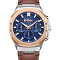 Lee Cooper Lee Cooper LC07992.594  LC07992.594 кварцевые мужские часы синий циферблат, браслет кожаный — вид спереди