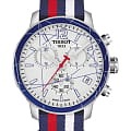 Tissot Tissot Quickster Russia Ice Hockey T095.417.17.037.03 Quickster T0954171703703 кварцевые мужские часы белый циферблат, браслет тканевый — вид спереди